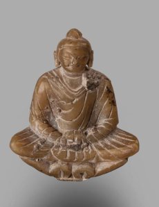 Small Buddha: Khotan 4th – 6th century AD Carved Stone 